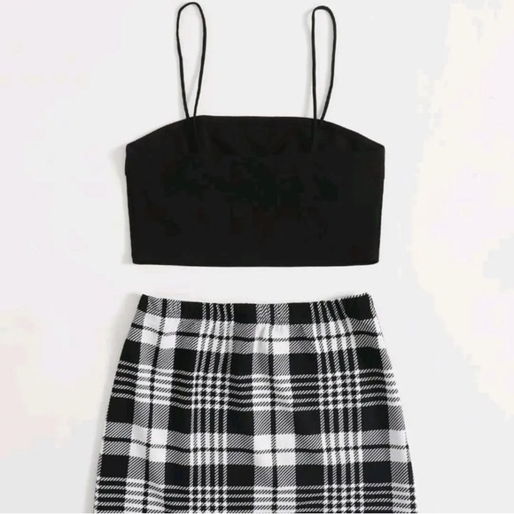 SHEIN unity crop cami top & split hem skirt set - Picture 4 of 4